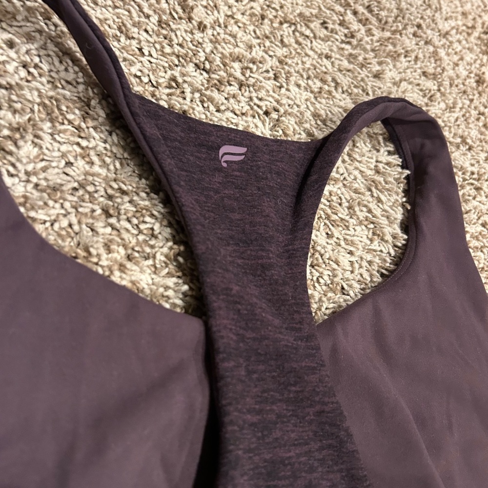 Fabletics Built In Bra Athletic Tank Top Large Racerback Lined Workout - Picture 5 of 8